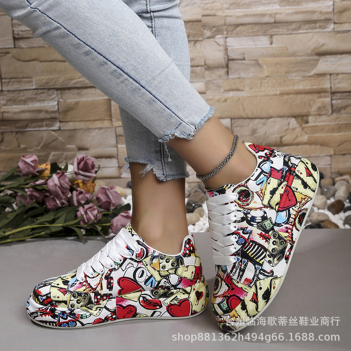 Women’s Fashion High-Top Sneakers with Colorful Graphic Design Mune Fashion