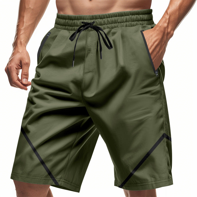 Men's breathable training shorts with zippered pockets and elastic drawstring waistband Mune Fashion