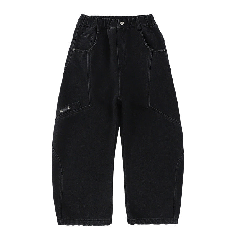 Ladies wide Utility Jeans with trendy pockets Mune Fashion