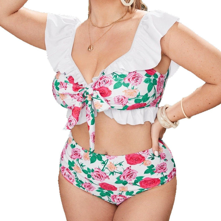 Women's bikini set with floral wrap top and high-cut bottoms Mune Fashion