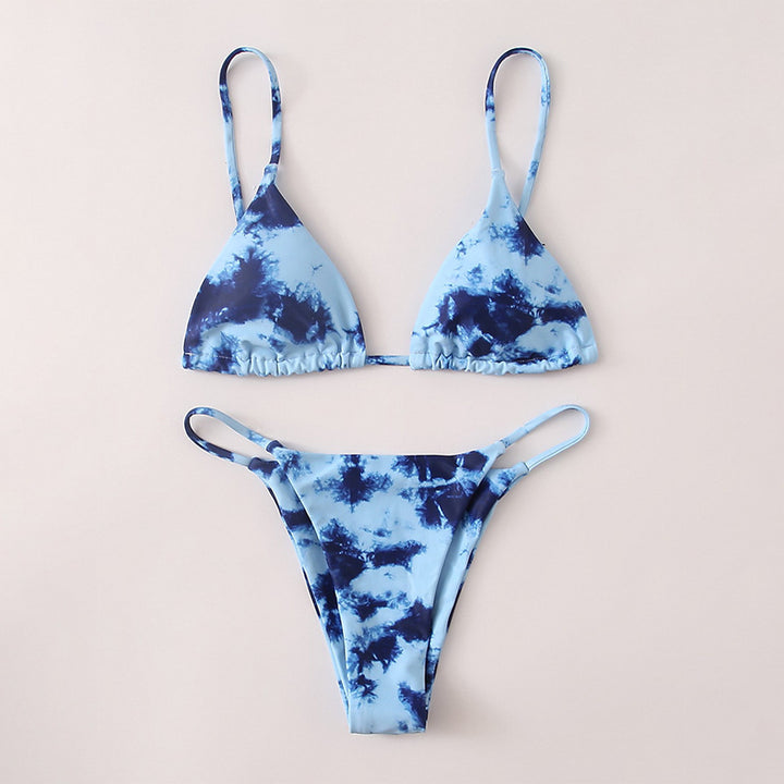 Women's Triangle Bikini with adjustable straps and stylish tie-dye pattern Mune Fashion