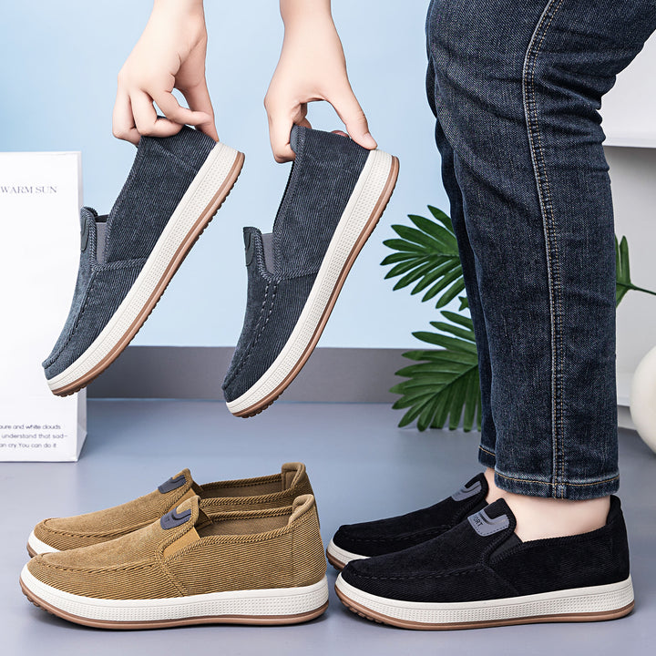 Men's Nan Cord-Slipper-Sneaker with elastic entry, cushioned insole, and grippy rubber outsole Mune Fashion