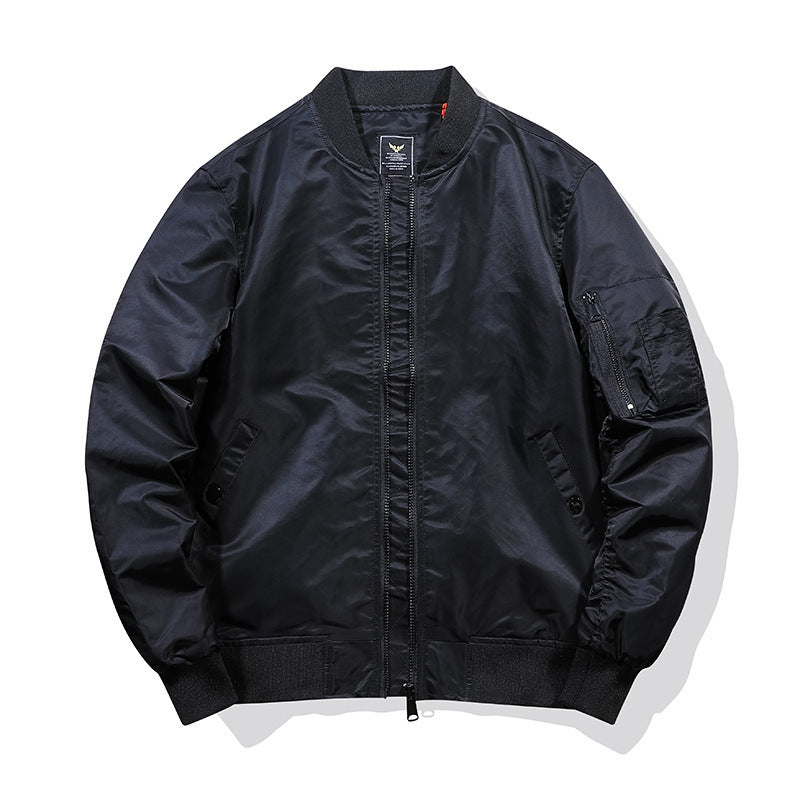 Men's Lightweight Nylon Bomber with Contrasting Lining and Arm Pocket Mune Fashion