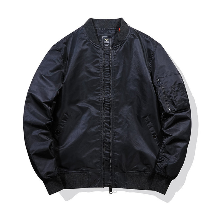 Men's Lightweight Nylon Bomber with Contrasting Lining and Arm Pocket Mune Fashion
