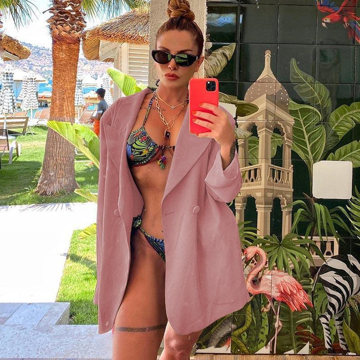 [Women] Light oversized beach blazer as a casual cover-up with draped lapels Mune Fashion