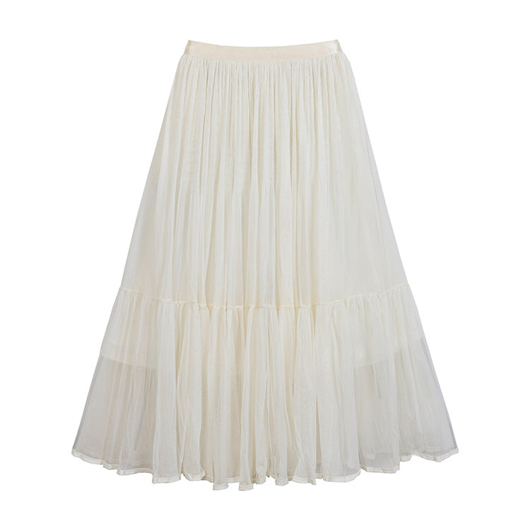 Women's voluminous tiered tulle skirt with elasticated waistband and opaque lining Mune Fashion