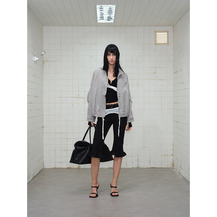 Unisex Short Cut Minimalist Boxy Jacket with High Funnel Neck and Concealed Front Placket Mune Fashion
