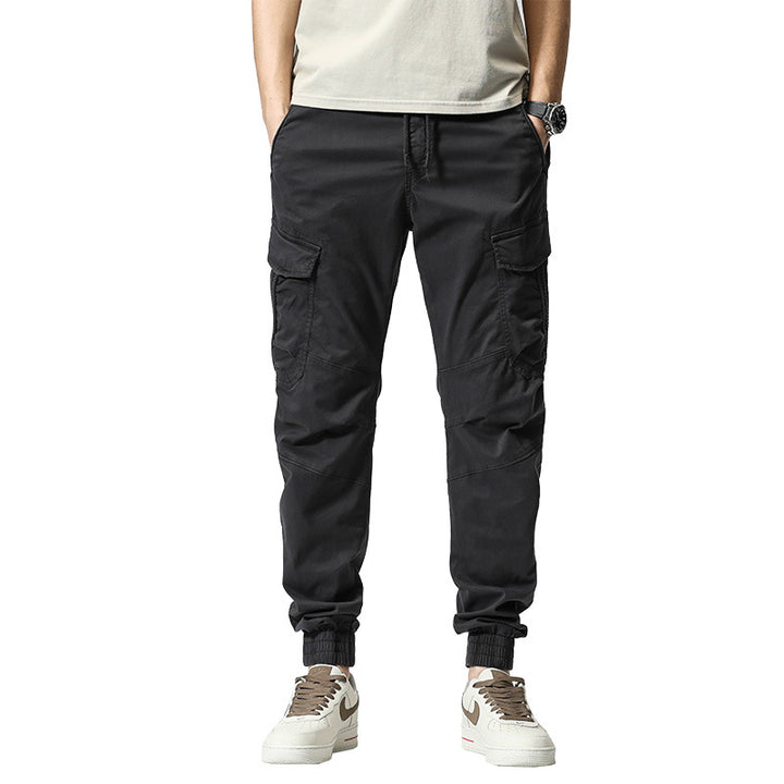Herren Cargo-Joggerhose mit ergonomischen Kniepasse, elastischem Tunnelzugbund und großvolumigen Klappentaschen Mune Fashion