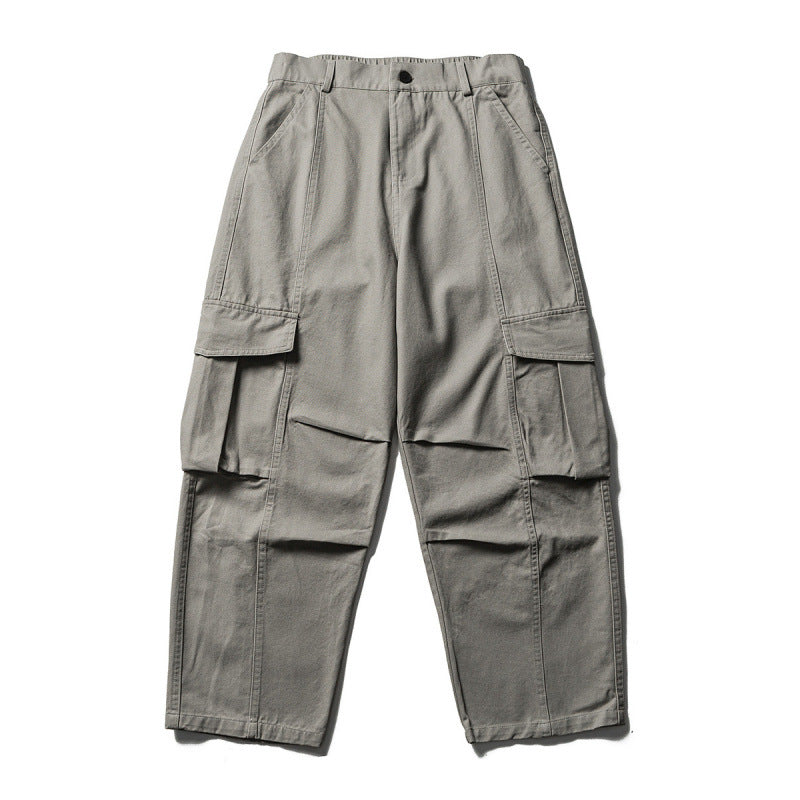 Men's Wide Utility Cargo Pants in Baggy Cut with Multiple Pockets and Reinforced Knee Areas Mune Fashion