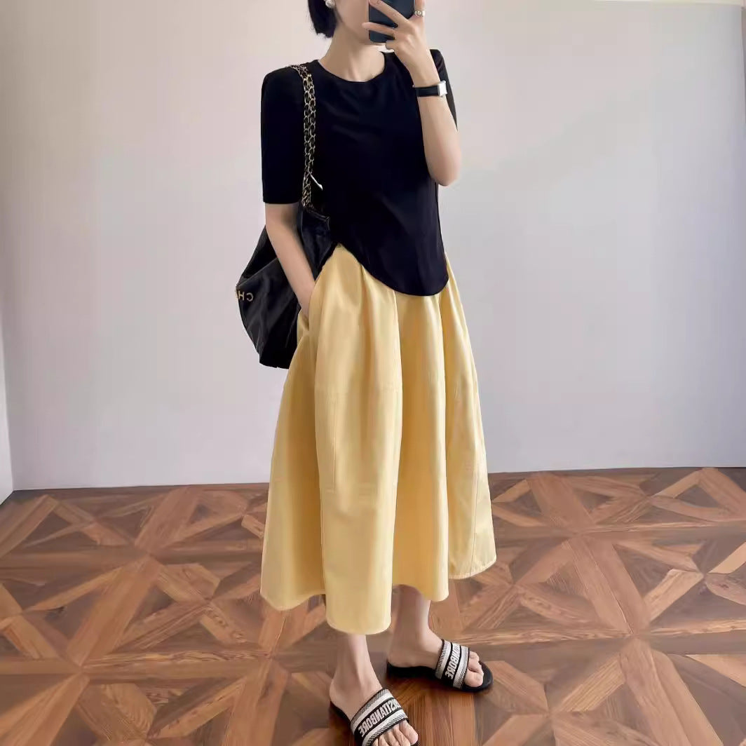 Women Elegant, wide-cut Midi skirt Mune Fashion