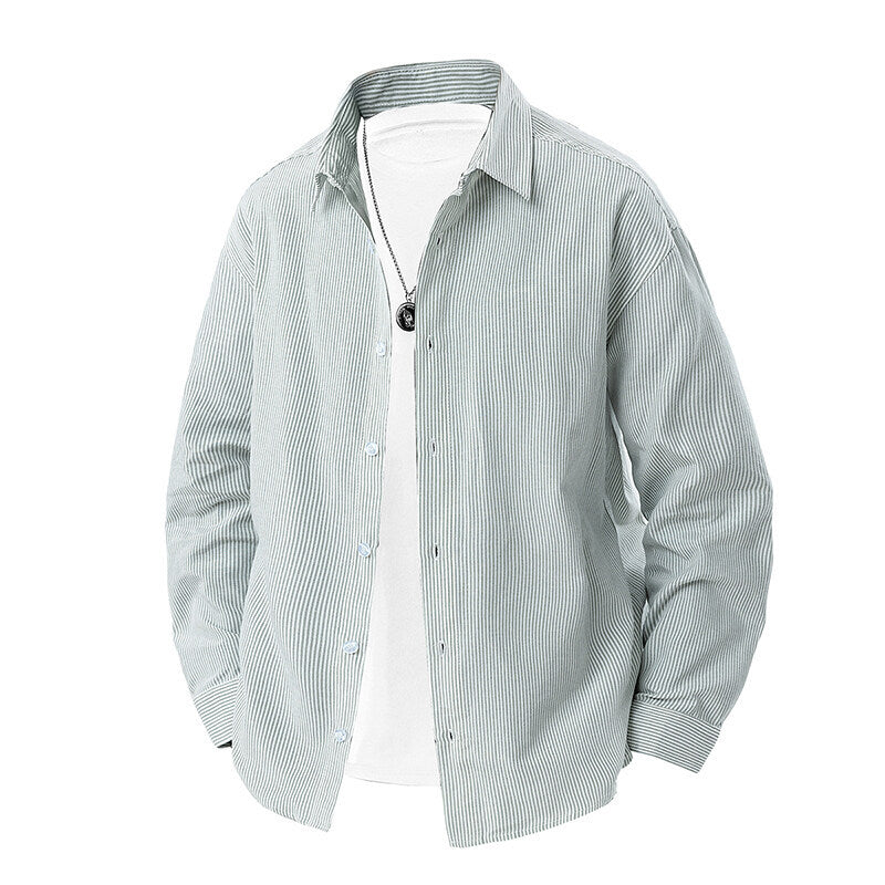Men's striped overshirt with relaxed fit and Kent collar Mune Fashion