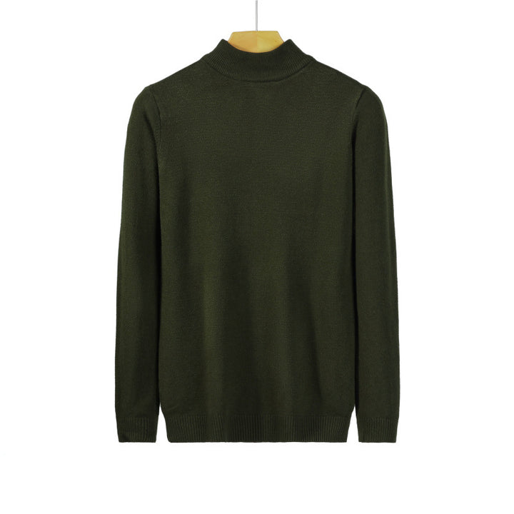Ladies Fine Long Sleeve Fine Knit Sweater with Narrow Stand-Up Collar and Ribbed Cuffs Mune Fashion