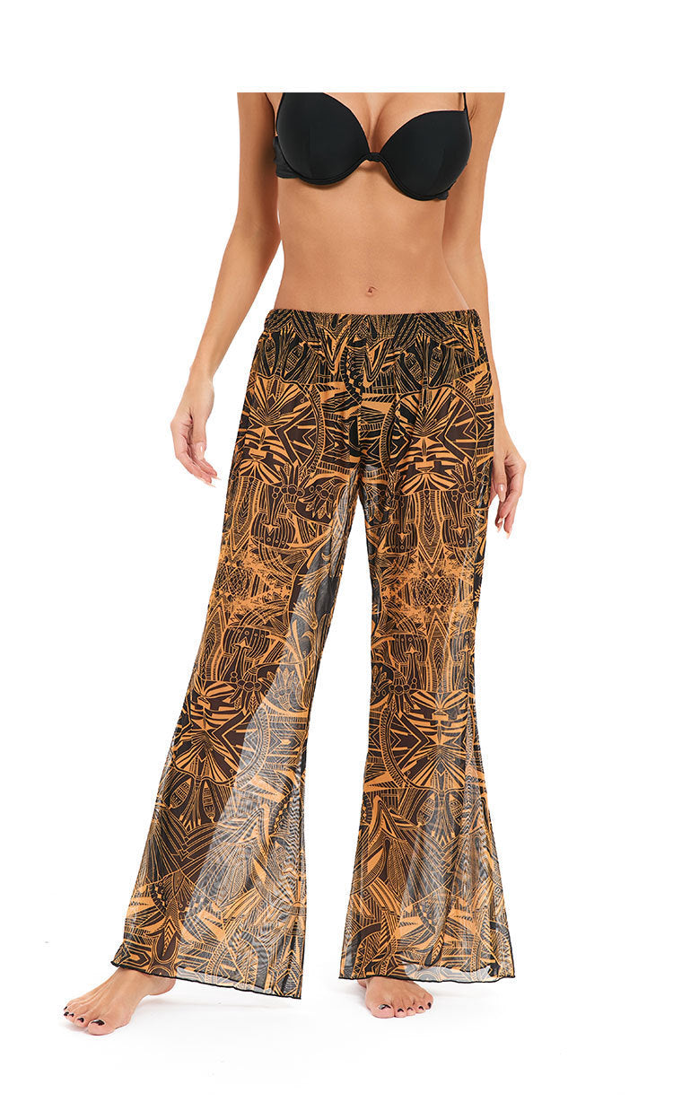 Ladies leggings made of airy, transparent fabric quality with exotic pattern Mune Fashion