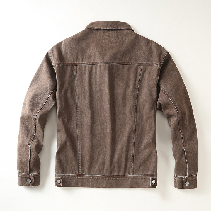 Men's denim jacket with classic cut and light vintage wash Mune Fashion