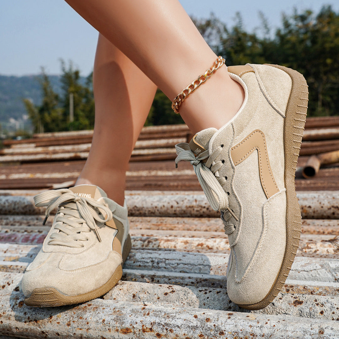 Damen Veloursleder-Optik Casual-Sneaker mit ergonomischer Komfortsohle Mune Fashion