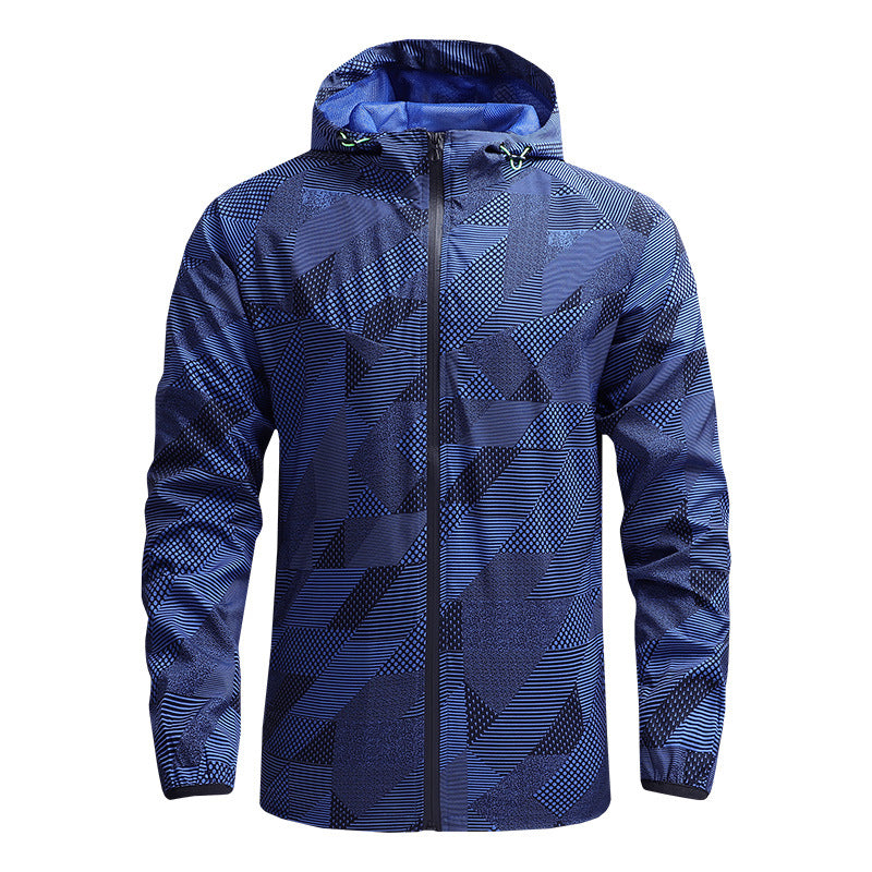 Men's ultralight hooded training jacket with windproof surface and pack function Mune Fashion