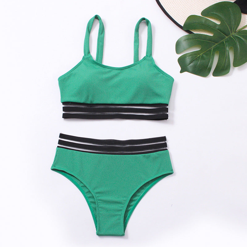 Women's Sporty Bikini Set with Fashionable Elastic Band Look Mune Fashion