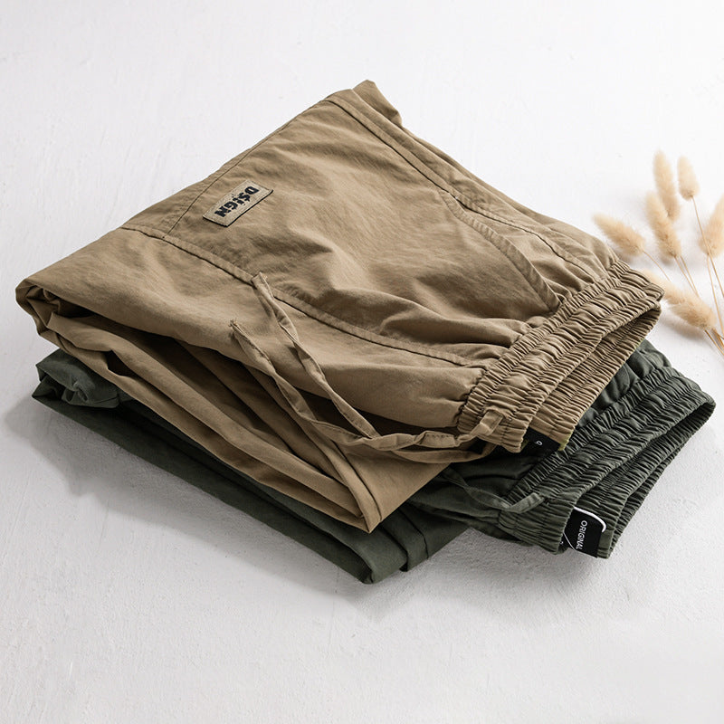 Men's Relaxed Cargo Pants with Elastic Waistband, Drawstring and Versatile Leg Pockets Mune Fashion