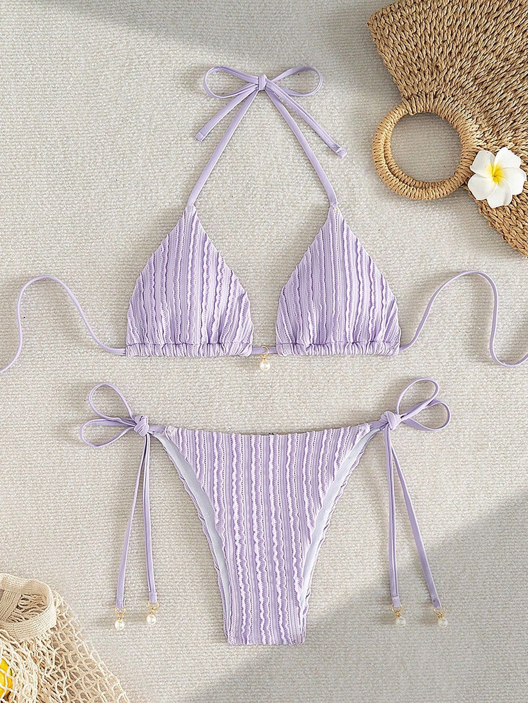 Women's Triangle Bikini with Structured Texture Mune Fashion