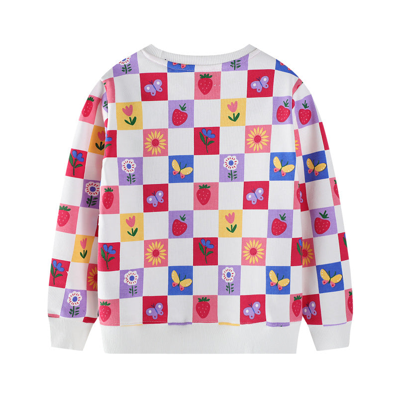 Girls sweatshirt with colorful flower and fruit pattern Mune Fashion