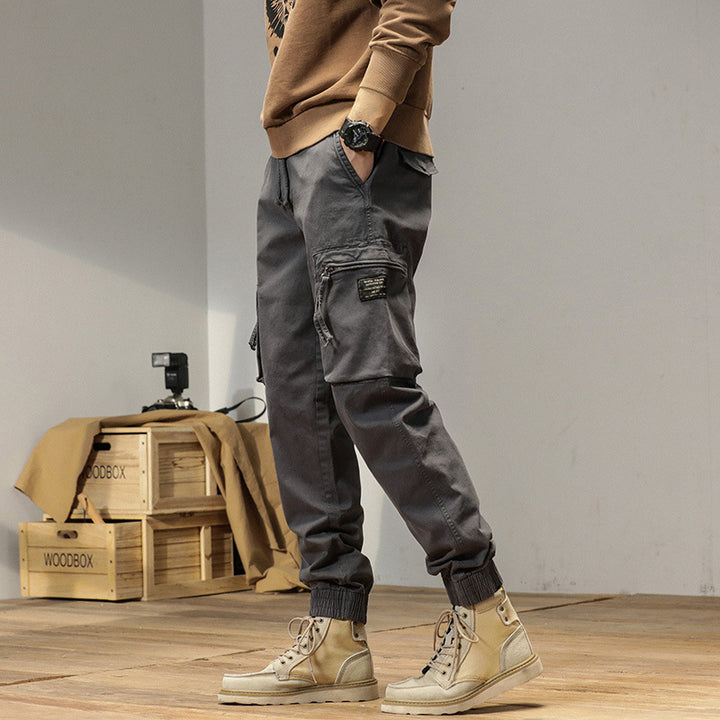 Herren funktionale Cargo-Jogginghose mit elastischem Bund und Reißverschluss-Taschen Mune Fashion