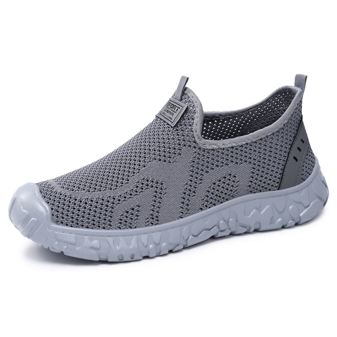 Unisex nan lightweight breathable slip-on knit walking shoe with flexible tread sole Mune Fashion