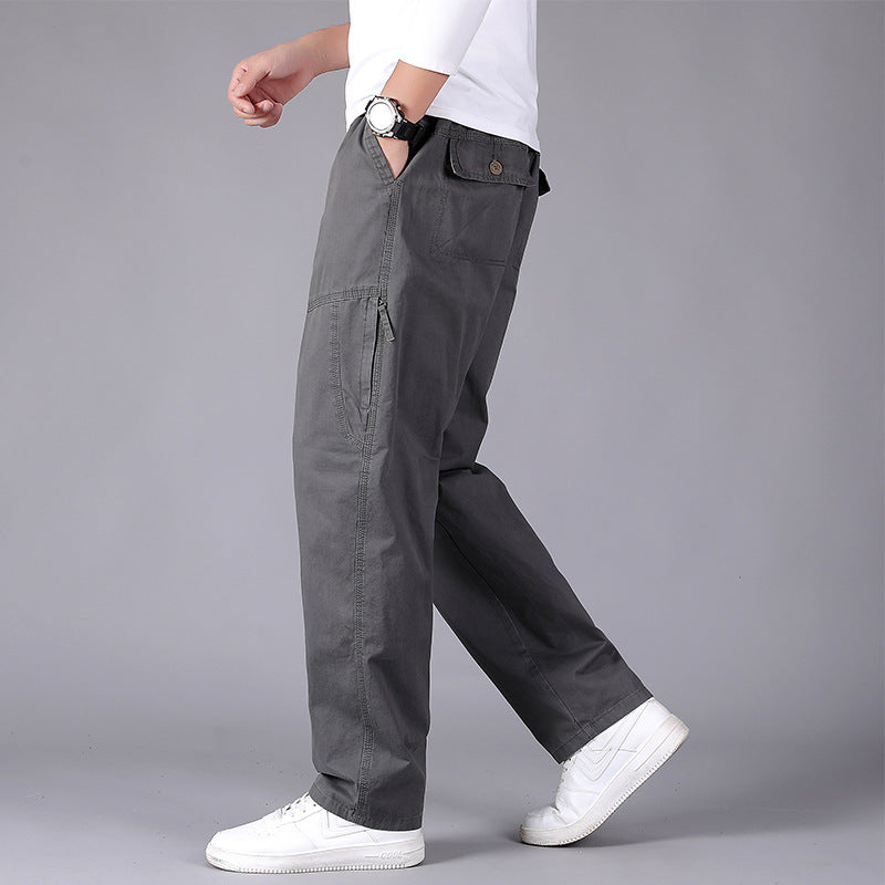Men's loose-fitting cargo pants with elastic drawstring waistband, knee patches & zip pockets Mune Fashion