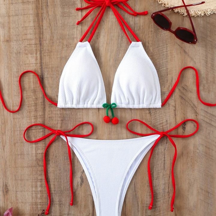 Women Triangle Bikini with playful decorative element Mune Fashion