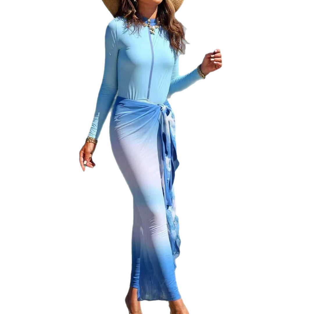 Women's Long Sleeve Surfsuit with Wrap Skirt Mune Fashion