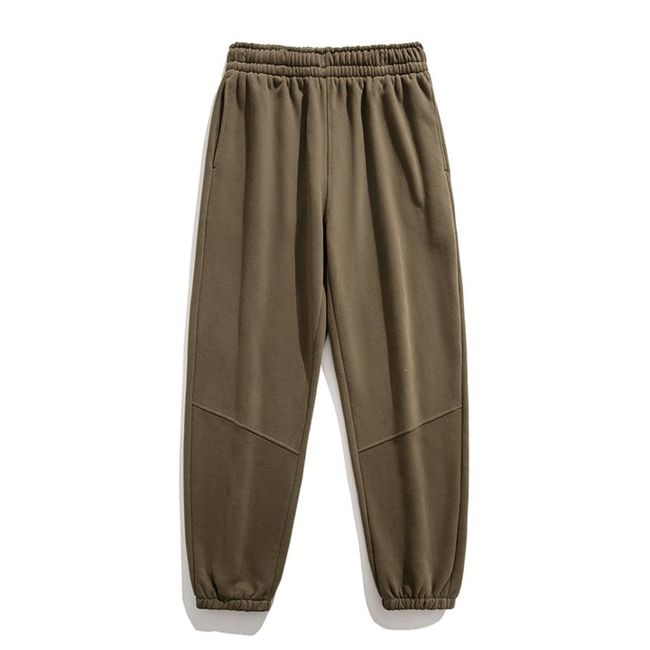 Men's fleece joggers with tapered cut, elastic drawstring waistband & knee panels Mune Fashion