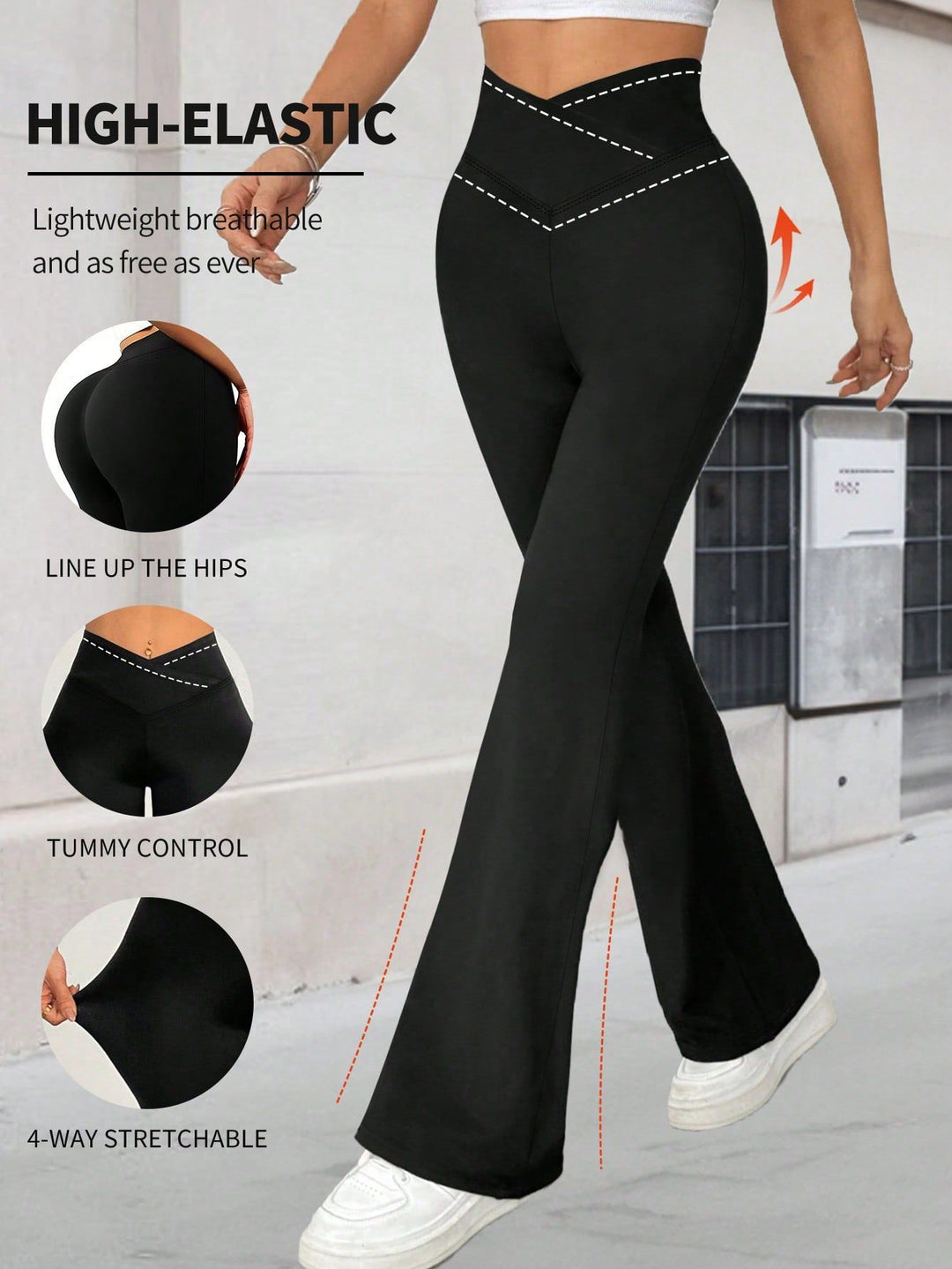 Ladies High-Waisted Yoga Leggings with Tummy Control and 4-Way Stretch Mune Fashion