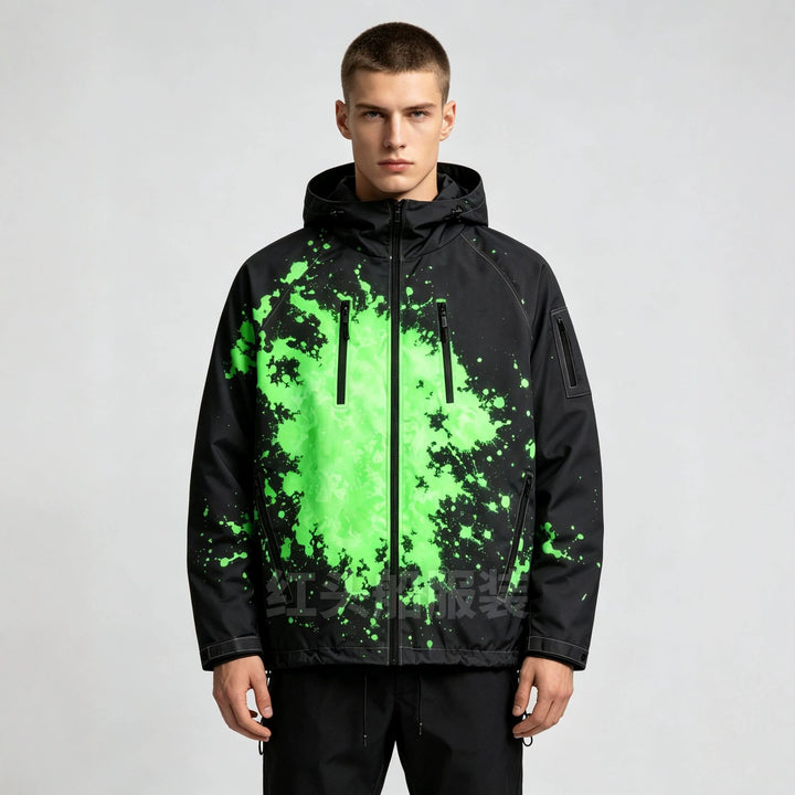 Men's sporty jacket with high functionality and colorful print