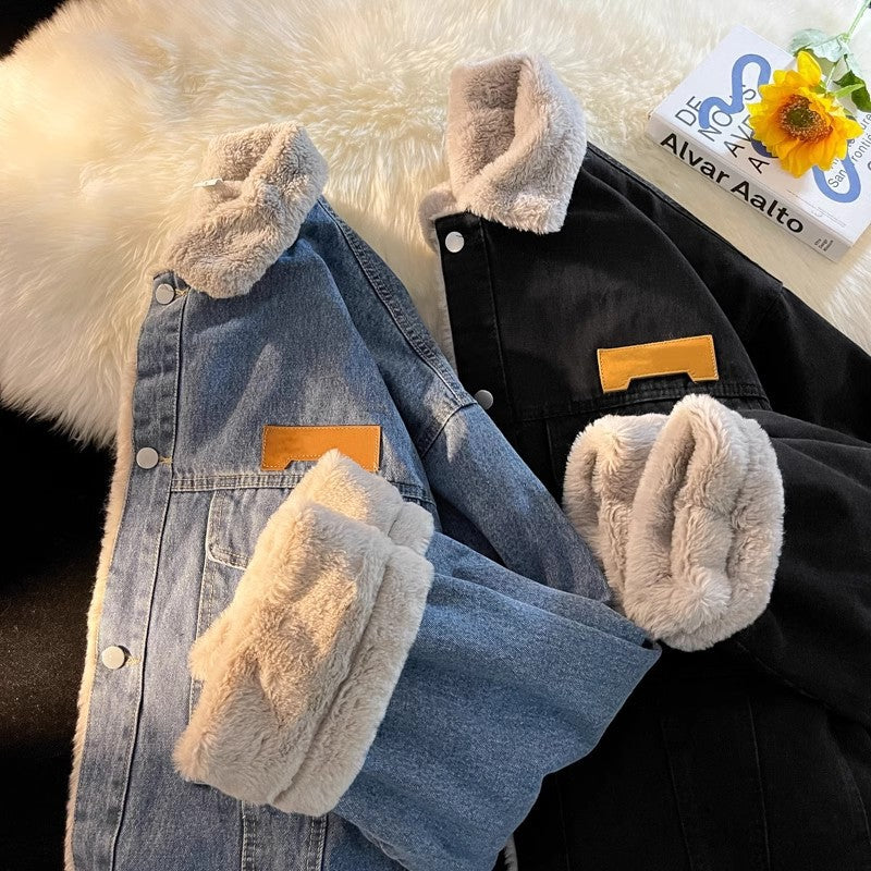 Women Soft Fleece-Lined Denim Jacket Mune Fashion