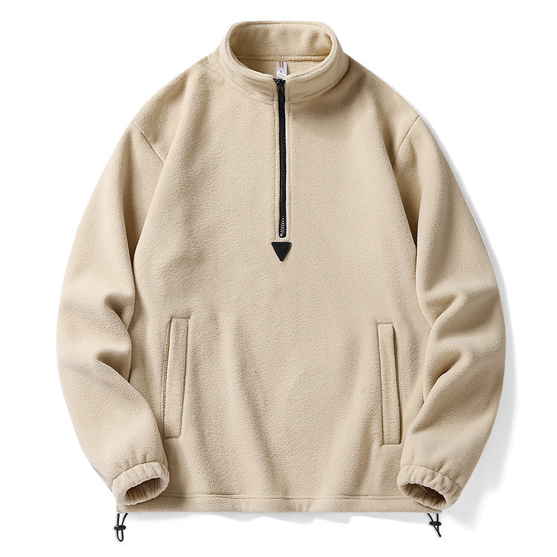 Men's Premium Fleece Pullover with Stand-up Collar