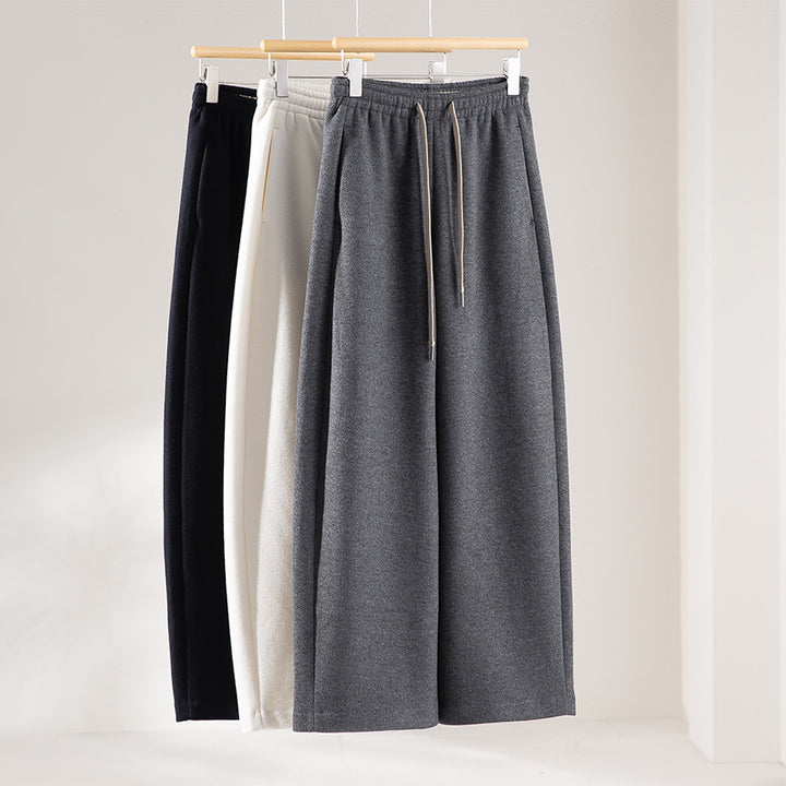 Women's Loose Sweatpants with Elastic Waistband, Drawstring and Side Pockets Mune Fashion