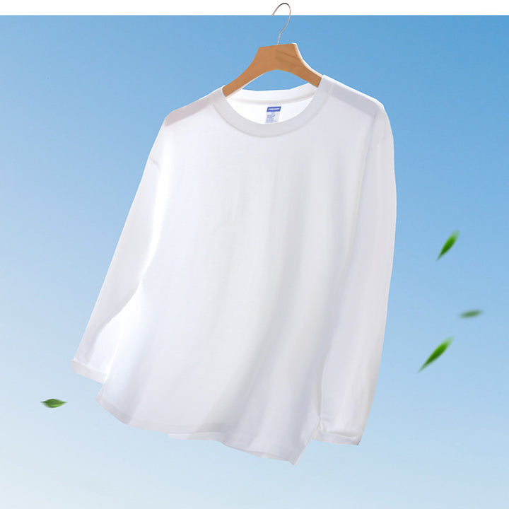 Unisex Long Sleeve Premium Basics Long Sleeve Shirt made of Cotton Blend with Round Neck Mune Fashion