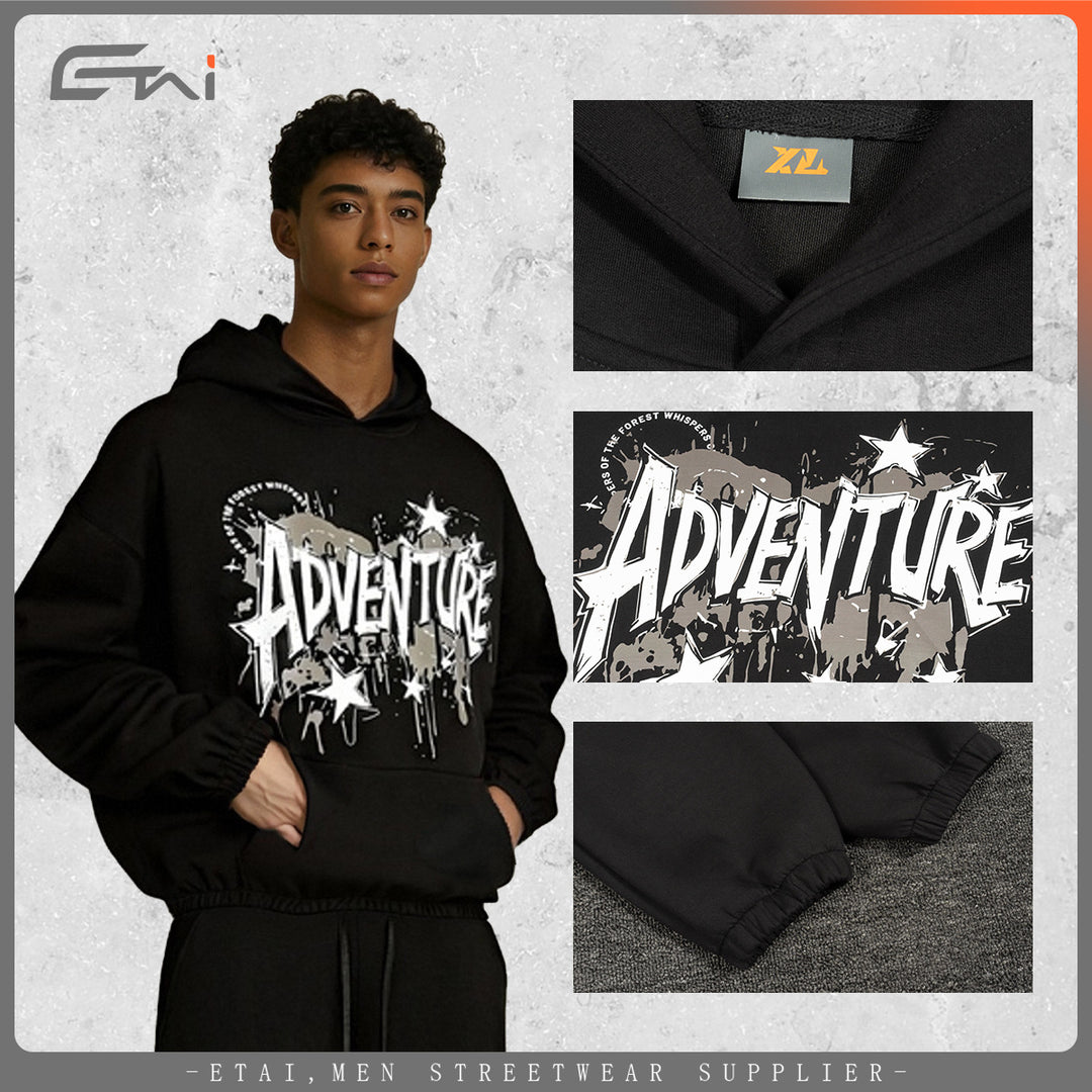 Unisex Oversized Hoodie with large graphic print, kangaroo pocket and elastic hem Mune Fashion