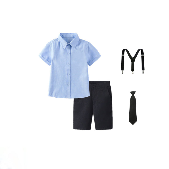 Women's festive shirt and shorts set with suspenders Mune Fashion