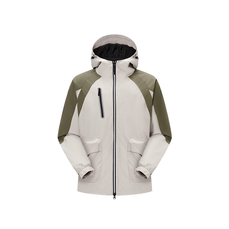 Men's two-layer technical rain jacket with adjustable hood and welded seams Drune