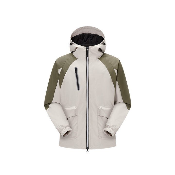 Men's two-layer technical rain jacket with adjustable hood and welded seams Drune