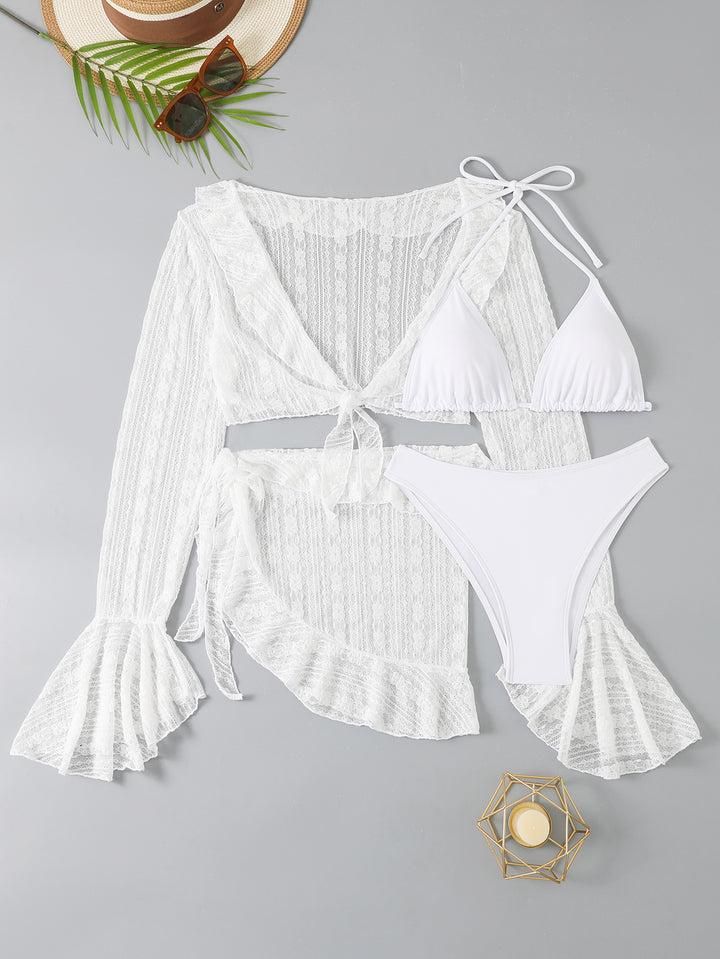 Women's bikini set with stylish wrap top and decorative skirt Mune Fashion
