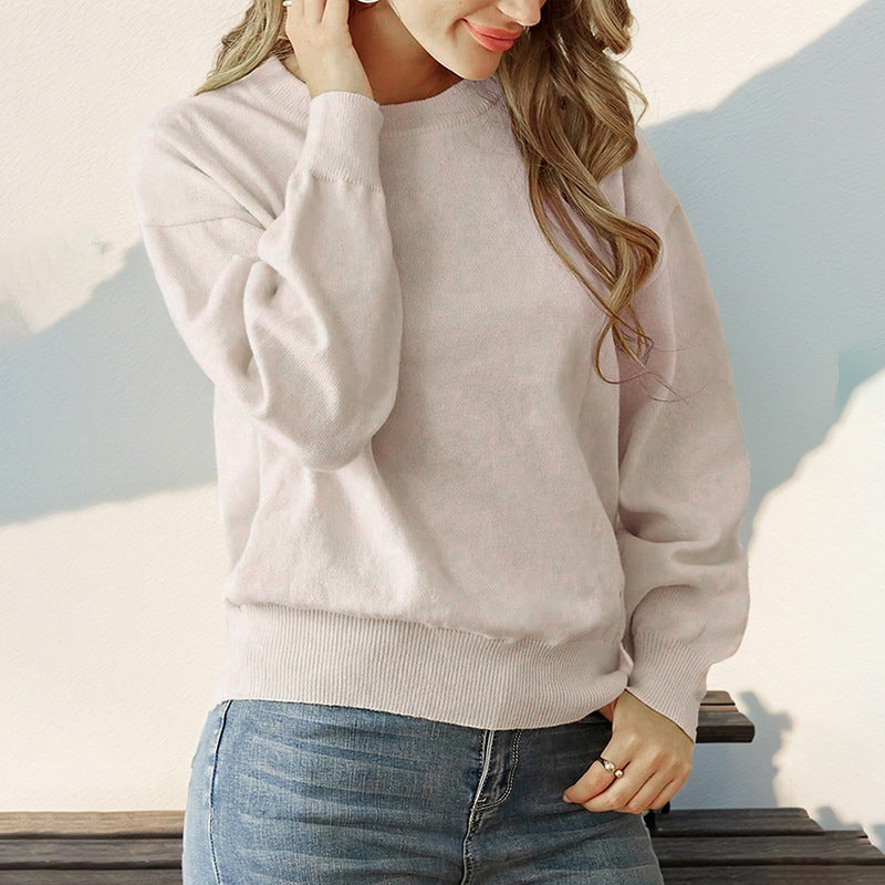 Women's Oversized Knit Sweater with Balloon Sleeves and Ribbed Cuffs Mune Fashion