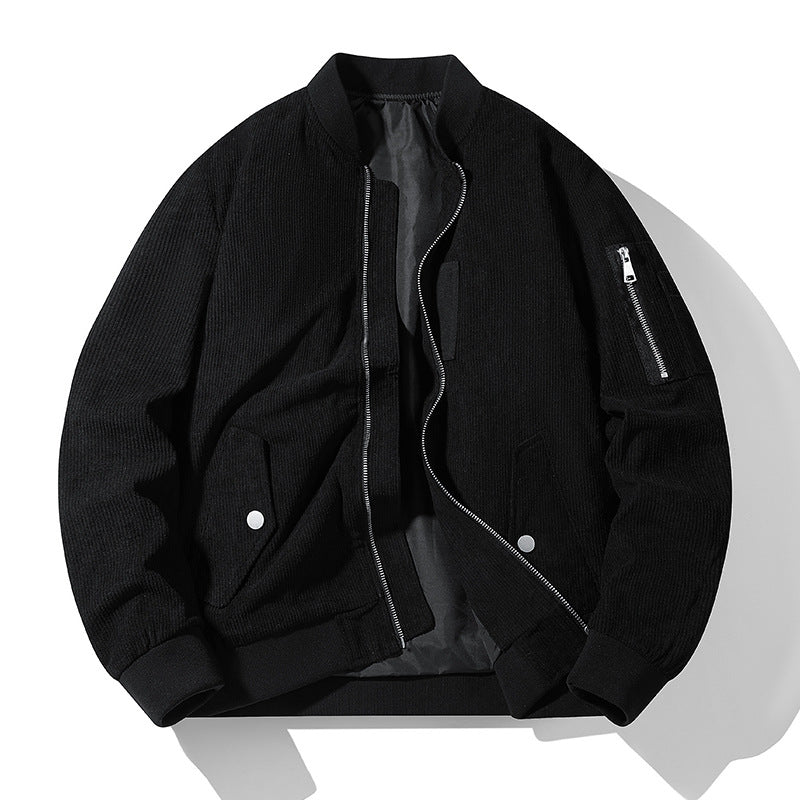 Men's Sporty Bomber Jacket with Zipper and Practical Pockets Mune Fashion