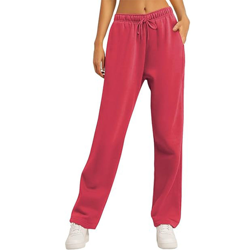 Ladies high-quality relaxed pants with a high waist, straight leg, and integrated side pockets Mune Fashion