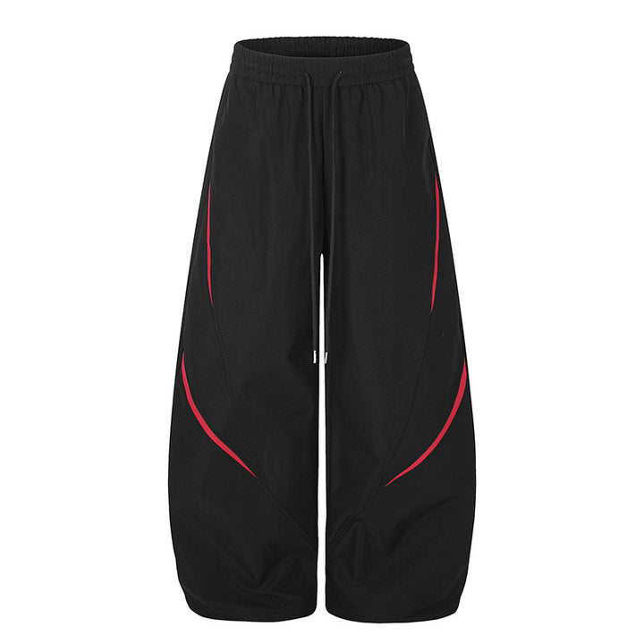 Women's Extra Wide Palazzo Training Pants in Tech Look with Drawstring Waistband and Curved Side Inserts Mune Fashion