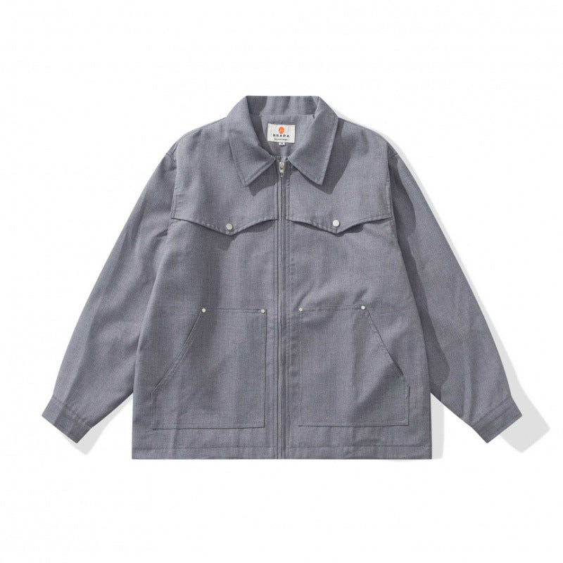 Unisex Kastige Worker-Overjacket made of canvas with full-length zipper, chest flap pocket and patch hand pockets Mune Fashion