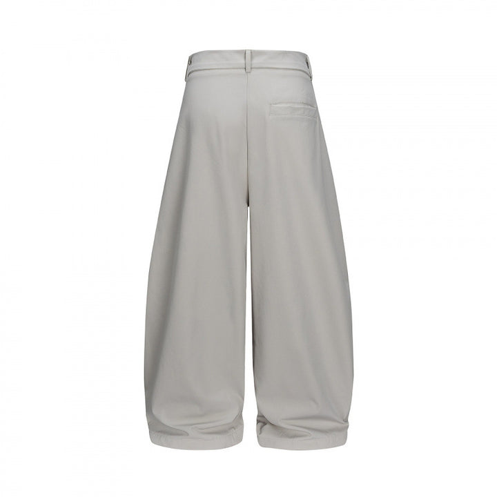 Ladies Wide Balloon Pants with High Waist, Pleats and Cuffed Hem Mune Fashion