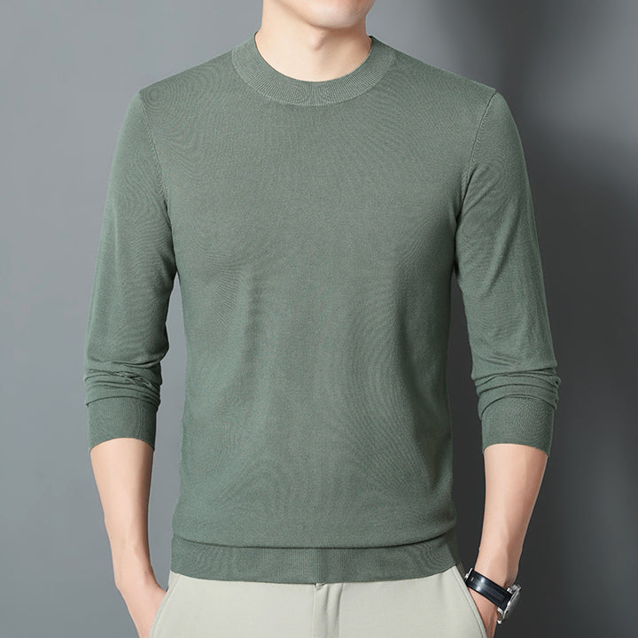 Men's fine round neck sweater made of fine knit with a narrow silhouette Mune Fashion