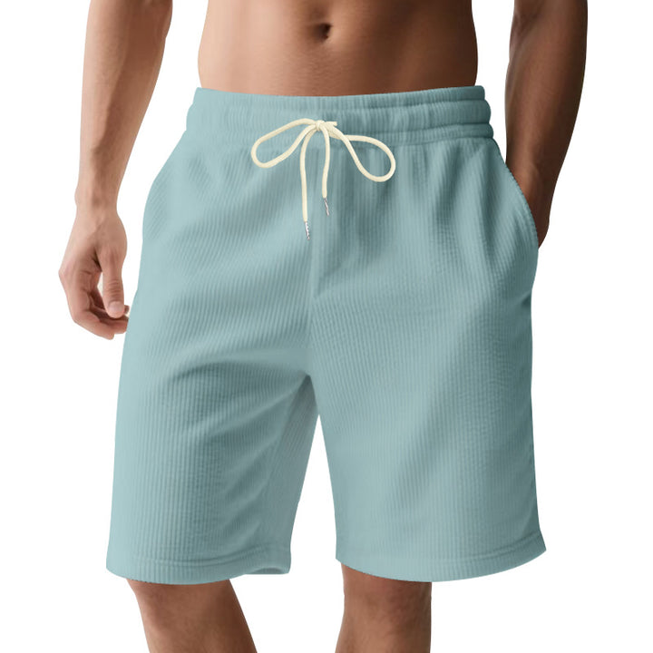 Men's knee-length Bermuda shorts with elastic waistband, drawstring, and side pockets Mune Fashion
