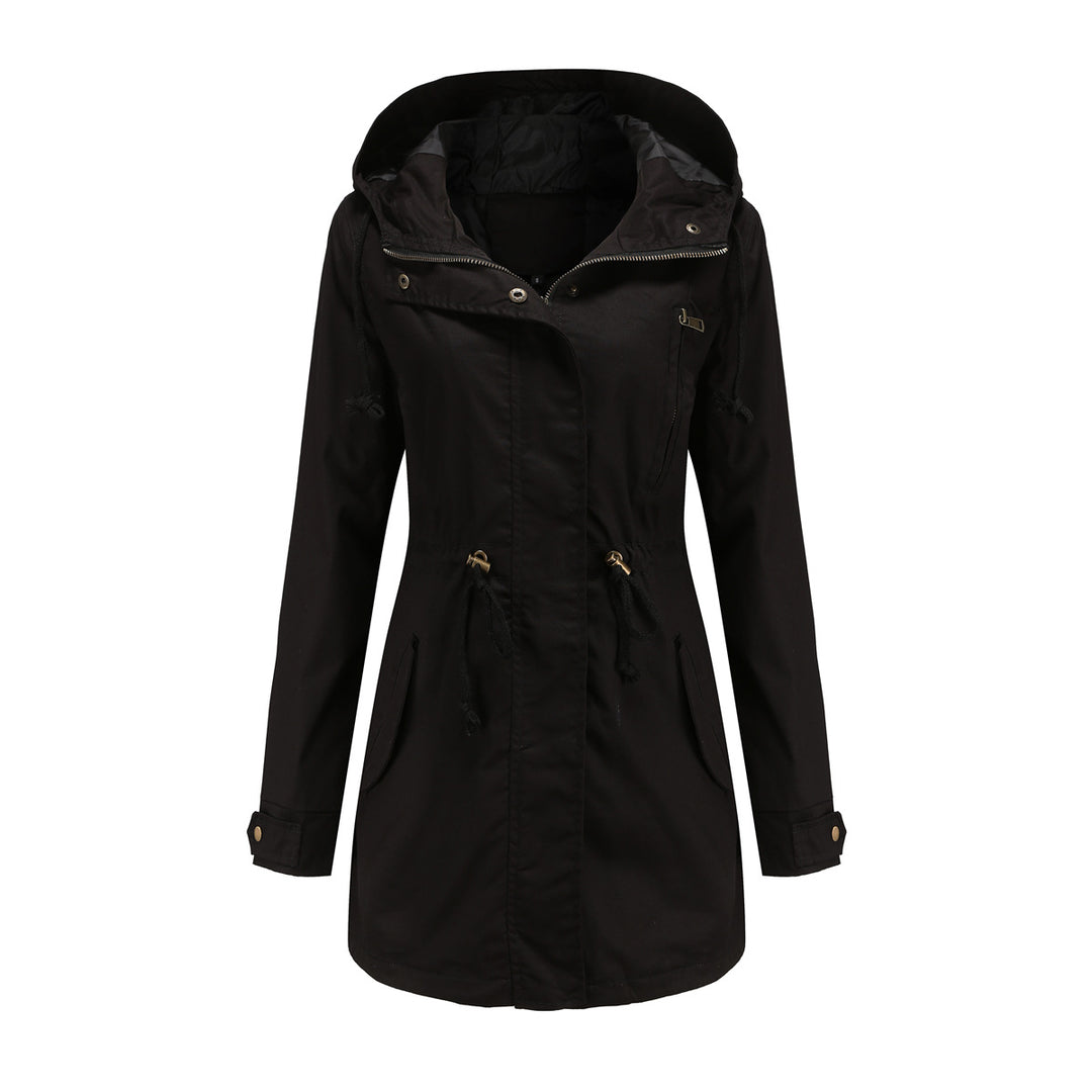 Women's lightweight parka with hood, drawstring and concealed zip Mune Fashion